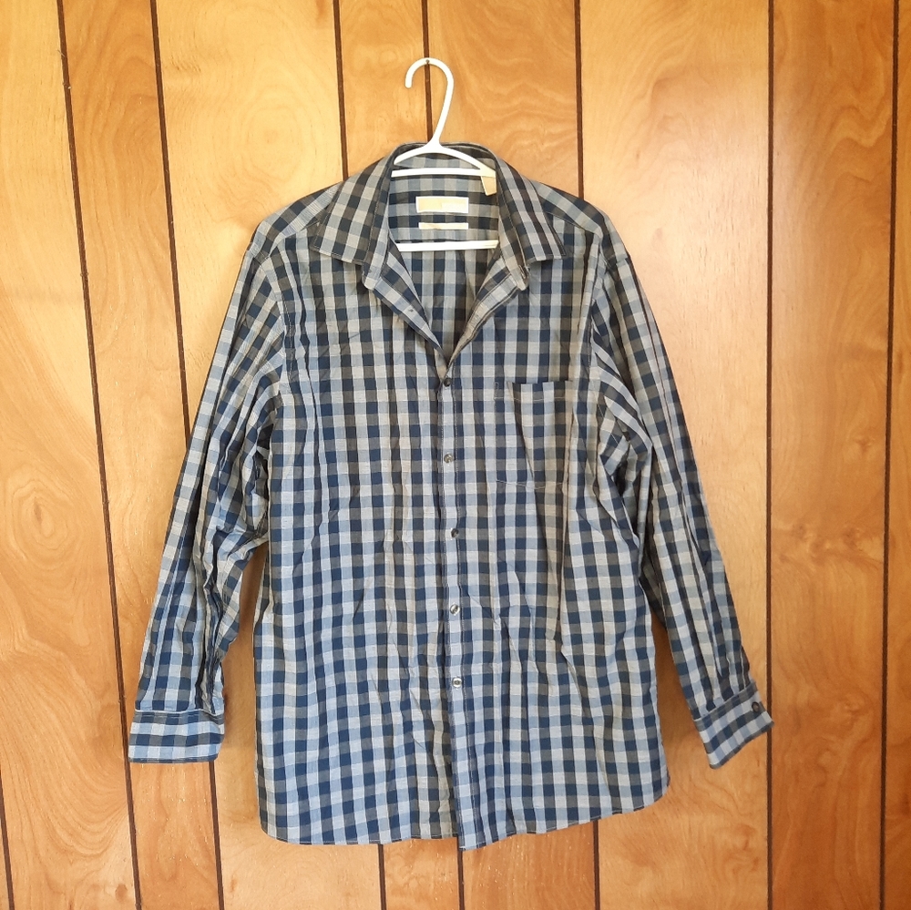 Michael Kors dress shirt button down classic blue men neck 16.5
